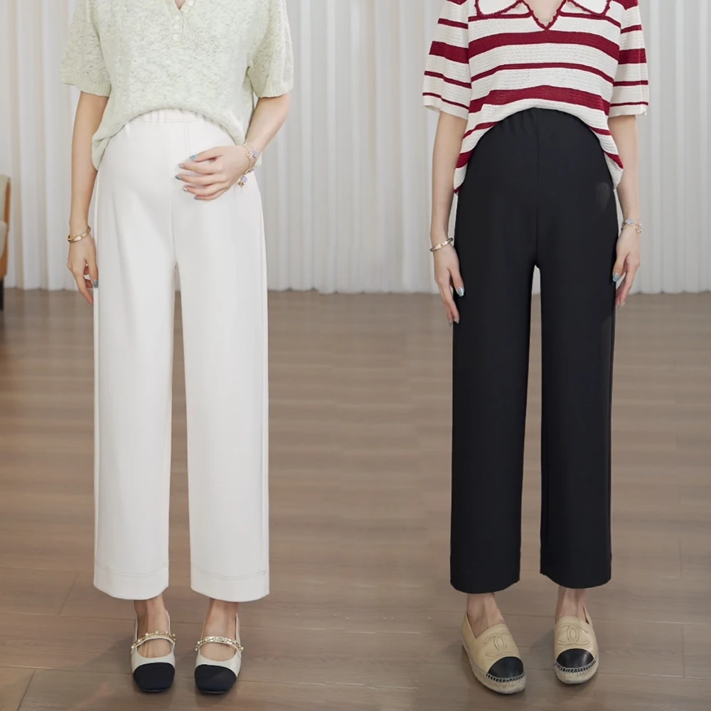 夏季新款孕妇西裤九分薄款万向弹直筒窄版显瘦宽松无托腹孕妇裤