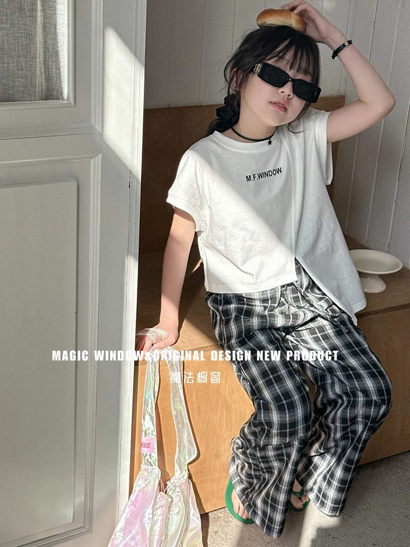 62246夏季新款休闲潮T 女童童装儿童洋气时尚百搭大童韩版夏款