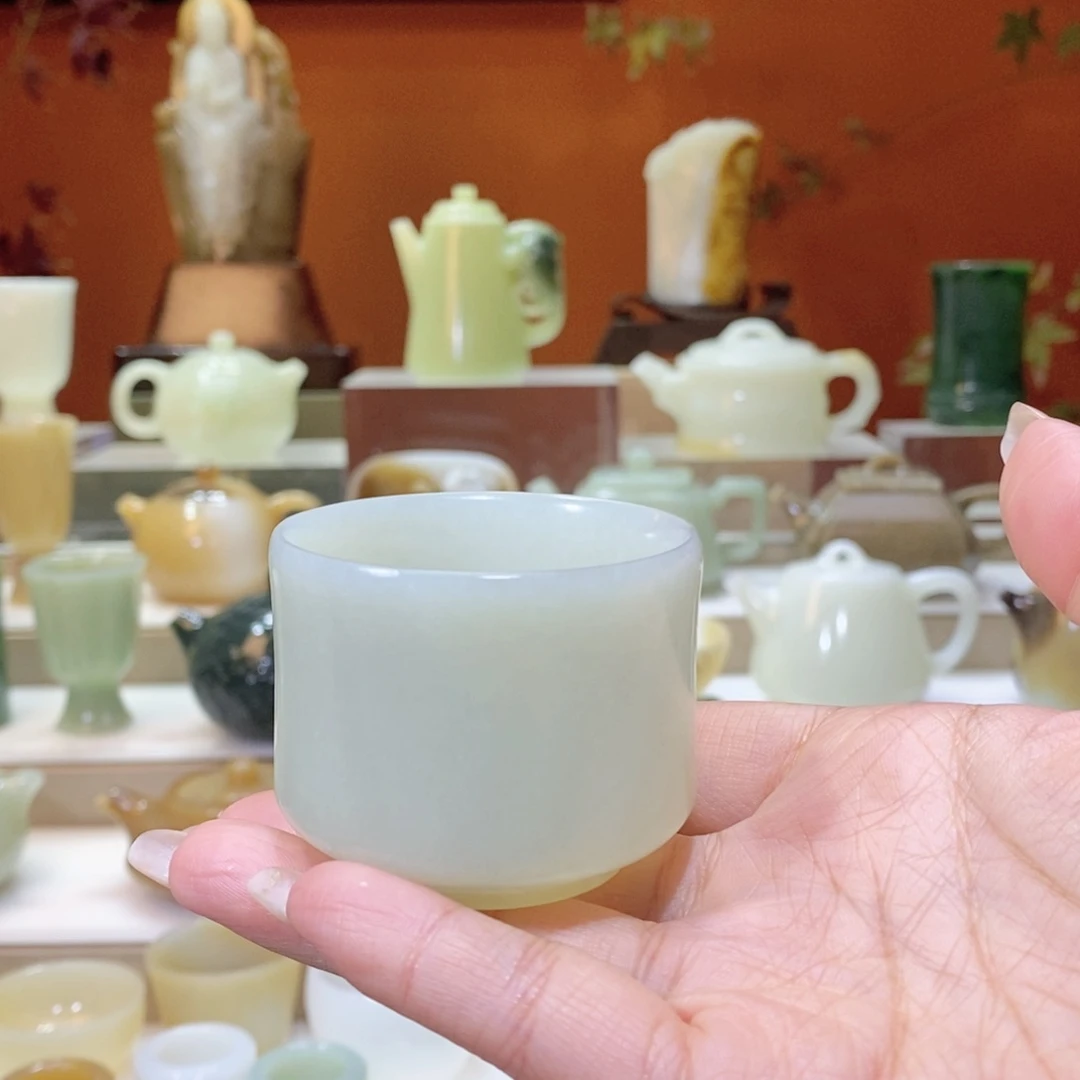 未镶嵌和田玉摆件和田玉白玉主人杯75ml