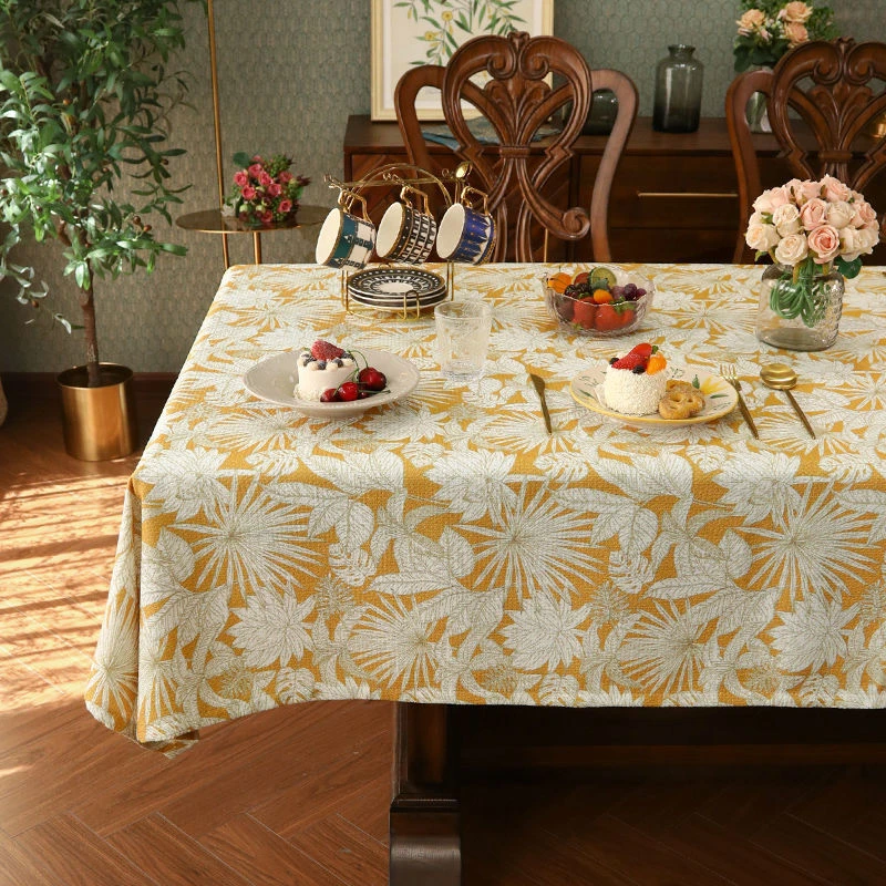 天使雅儿新款餐桌布长方盖布巾美式家用方圆桌茶几布设计橙花