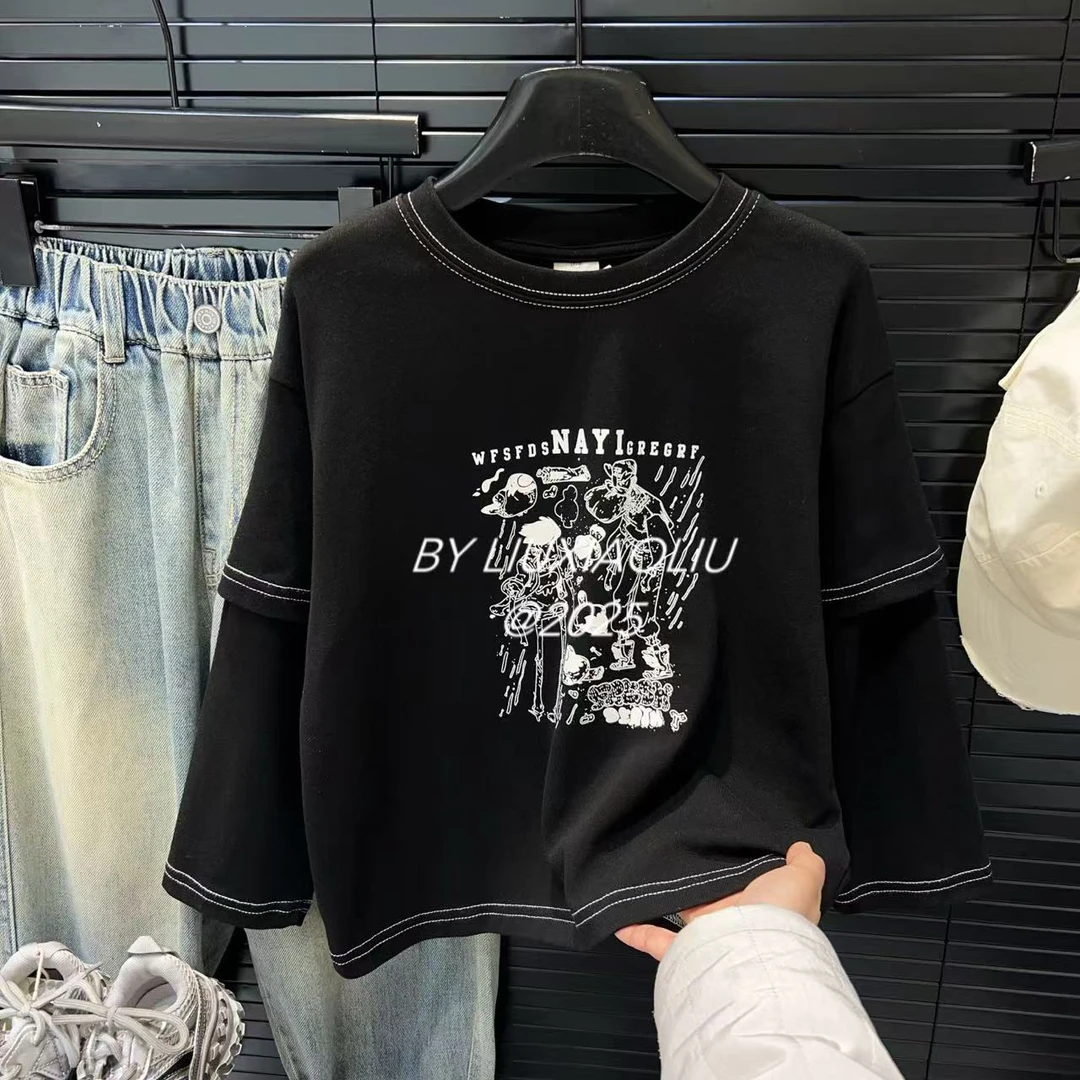 杭州六小六正版 BY LIUXIAOLIU春季儿童假两件长袖15695