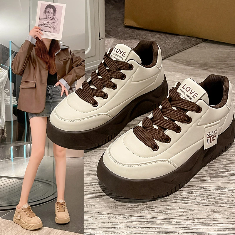 厚底板鞋女2025新款爆款小白鞋运动百搭女鞋防滑休闲女鞋P6661