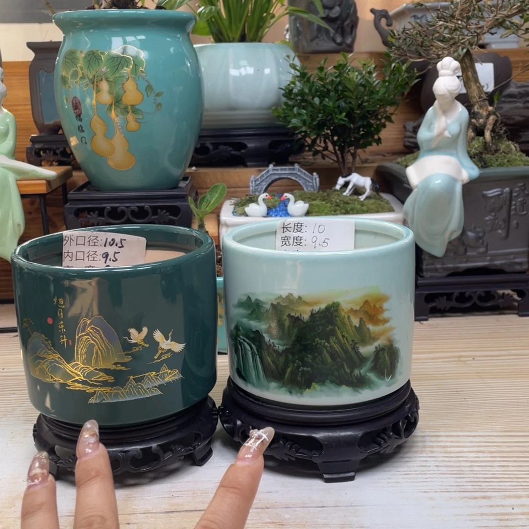 紫砂花盆陶瓷艺术花盆陶瓷