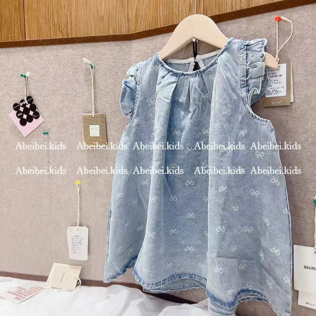 M10【牛仔飞飞袖裙】童装