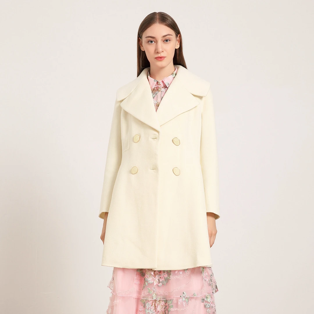 【绵羊毛呢子大衣】JETEZO秋冬纯色翻领外套BA1HC368D1