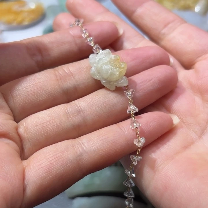翡翠未镶嵌颈饰天然缅甸翡翠A货手链