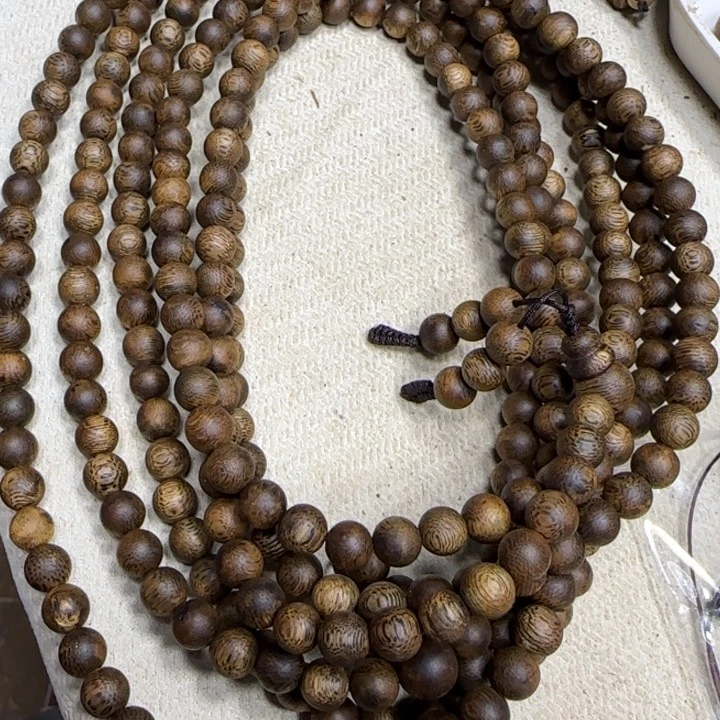 沉香手串奇楠沉香圆珠长串0.7-16g乌身多样性发一条