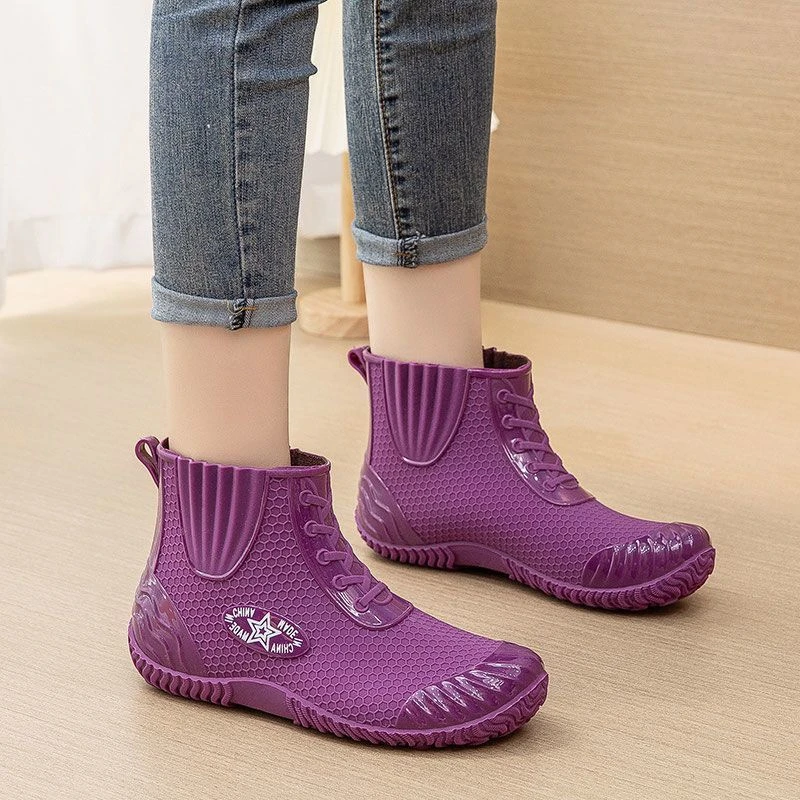 【买一送一鞋垫】外穿防水防滑雨靴中筒专用大人软底胶鞋女士雨天