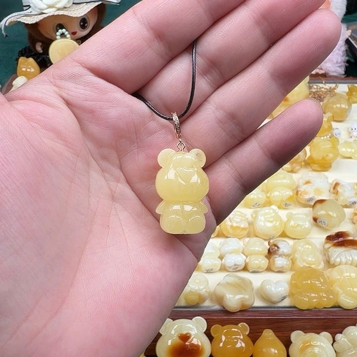 琥珀银S925镀金镶嵌裸石蜜蜡