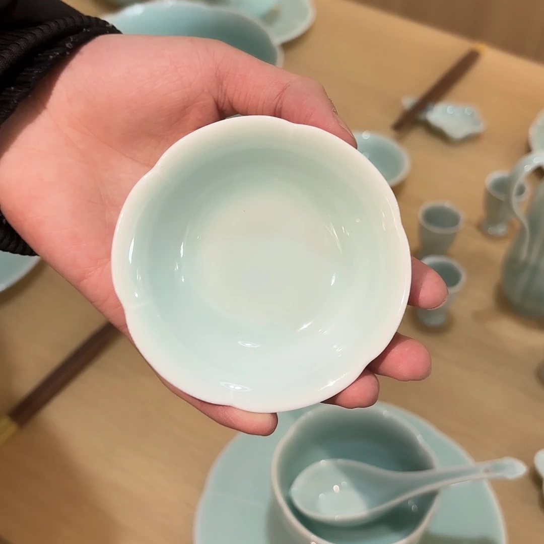 龙泉云间青瓷小米茶器