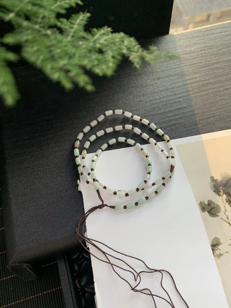 翡翠经典米珠项链