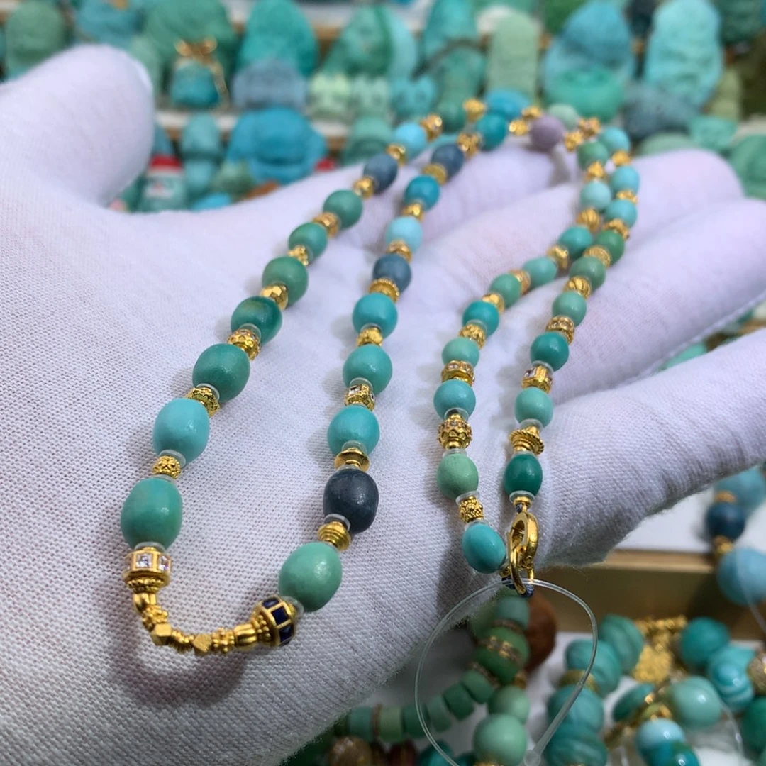 绿松石18K金镶嵌手链