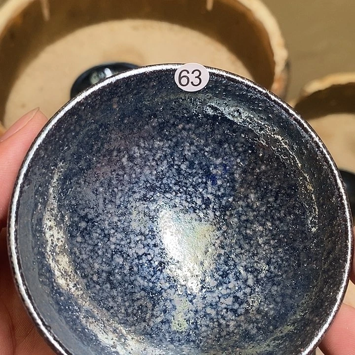 茶盏龙窑柴烧瑕疵粘釉