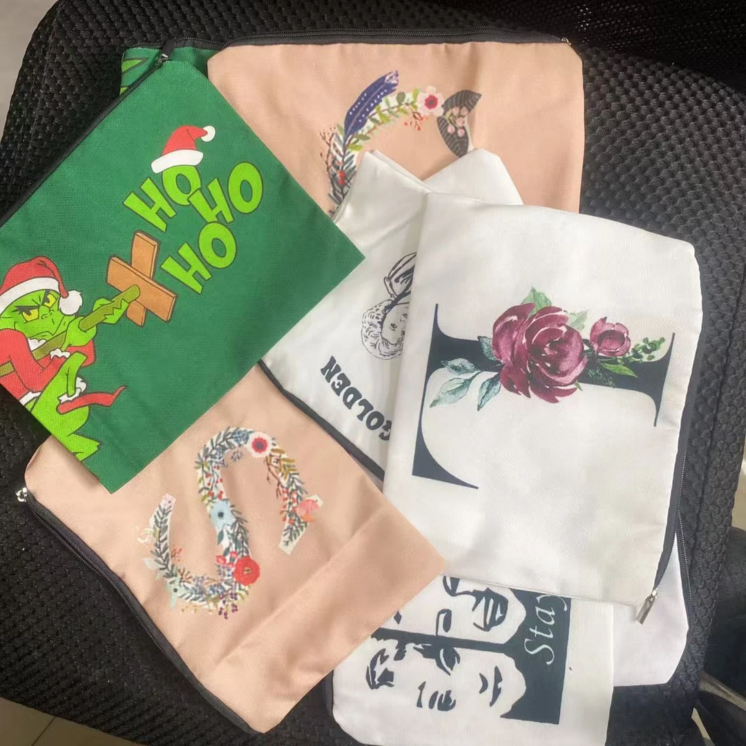 发6个【21*16】白色随机图案双层收纳包