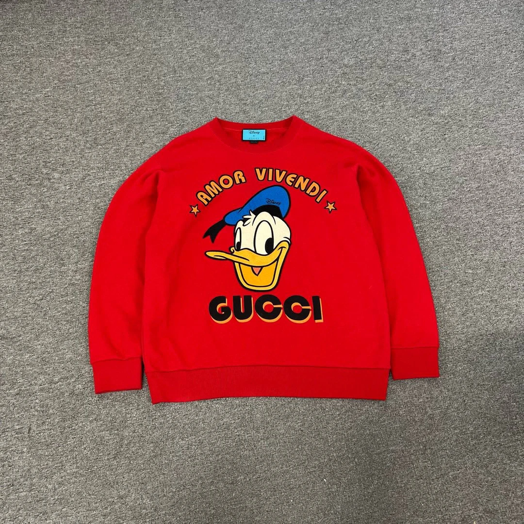 99新 GUCCI/古驰 红色 古驰迪士尼联名 圆领套头卫衣 L码