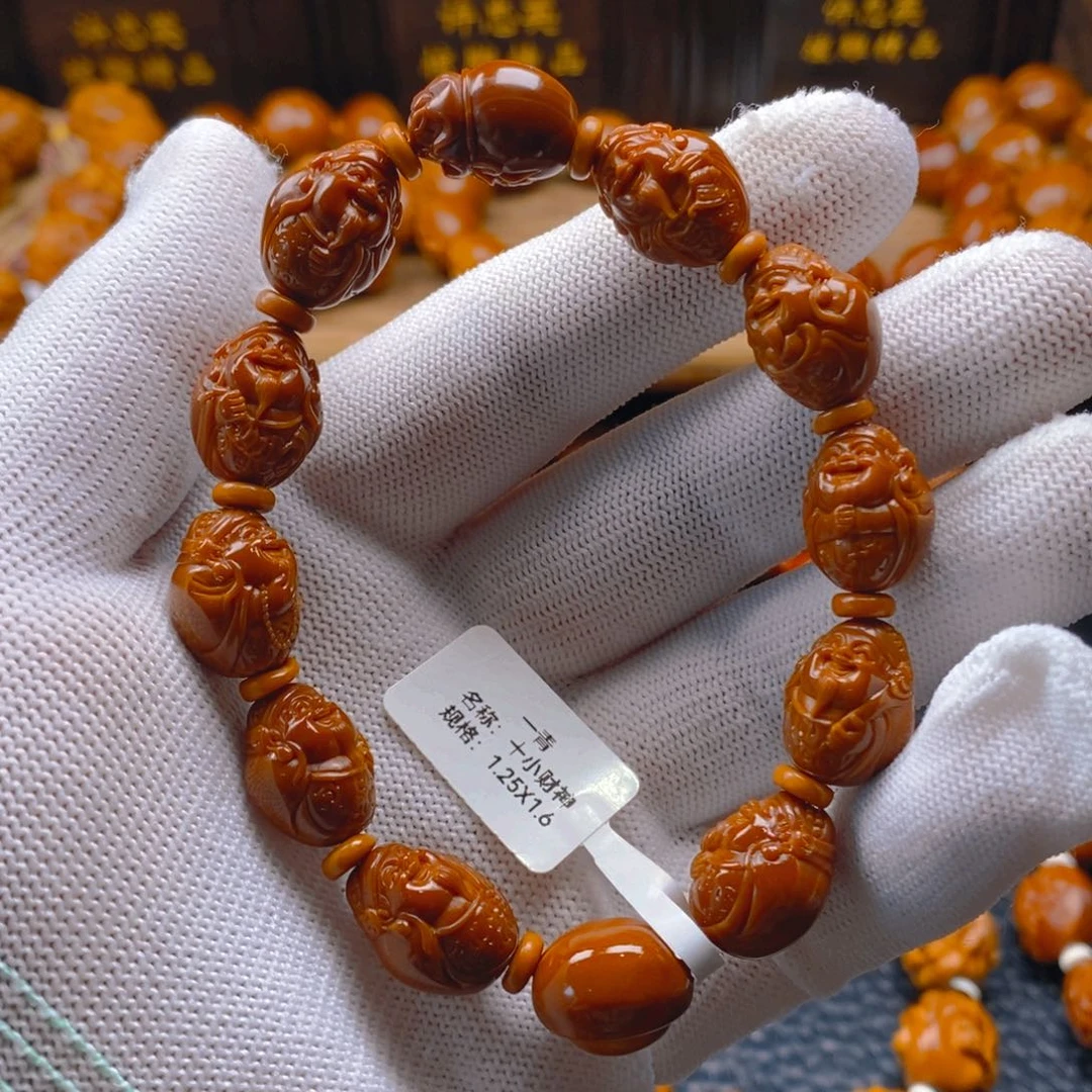 手串/手链橄榄核一青老师1.3水晶核十小财神