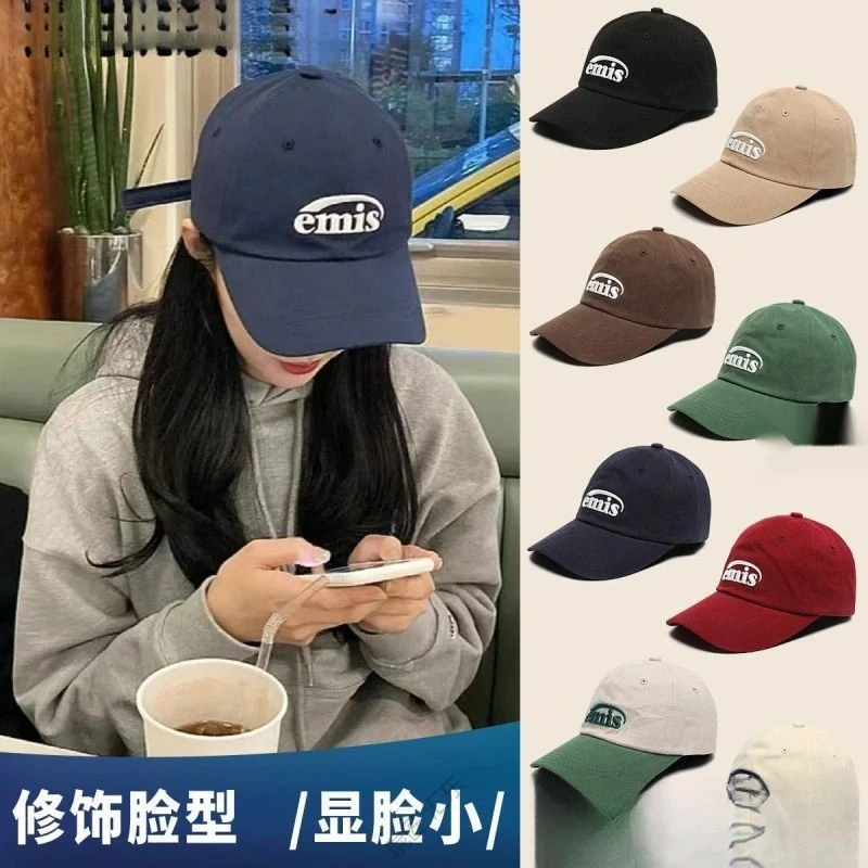 韩版字母emis刺绣棒球帽男女同款休闲百搭鸭舌帽春秋夏时尚遮阳帽