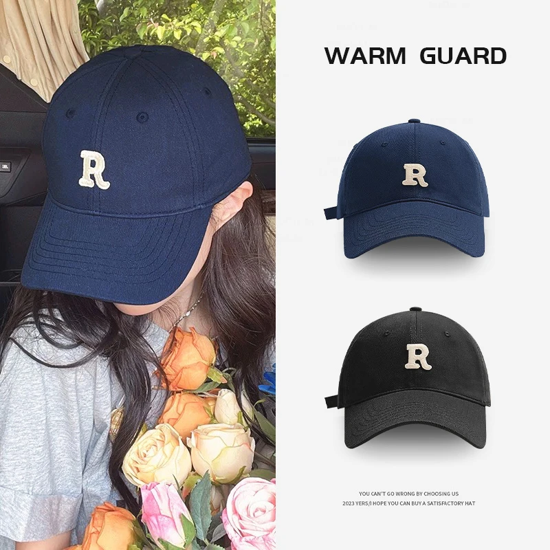 R家韩国棒球帽弯檐帽时尚百搭遮阳棒球帽
