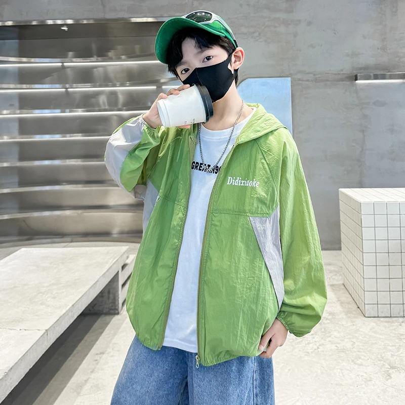 儿童防晒衣男童防晒服夏季薄款6-12岁中大童男孩夏装外套防紫外线