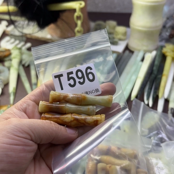 蛇纹石玉发饰合金咿*咿