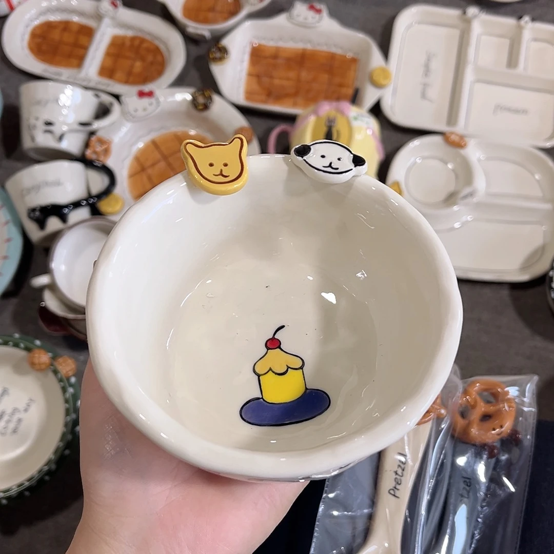 5寸陶瓷餐具系列纽扣小狗