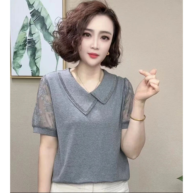 2025新款时尚洋气百搭女士减龄显瘦气质短袖女T恤上衣#3598