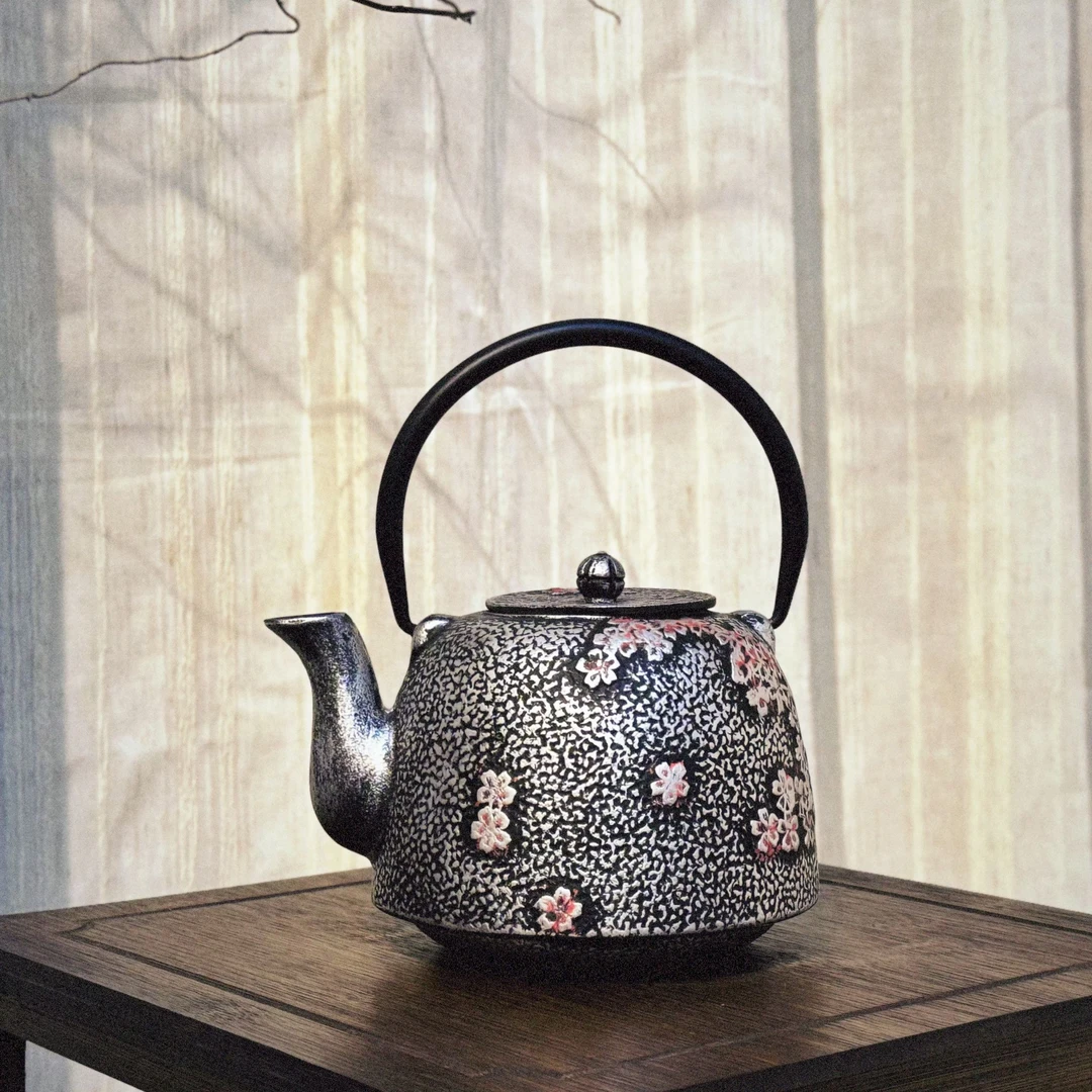 [银色樱花]出外贸原单手工铁壶铸铁壶茶壶烧水壶泡茶壶铁壶