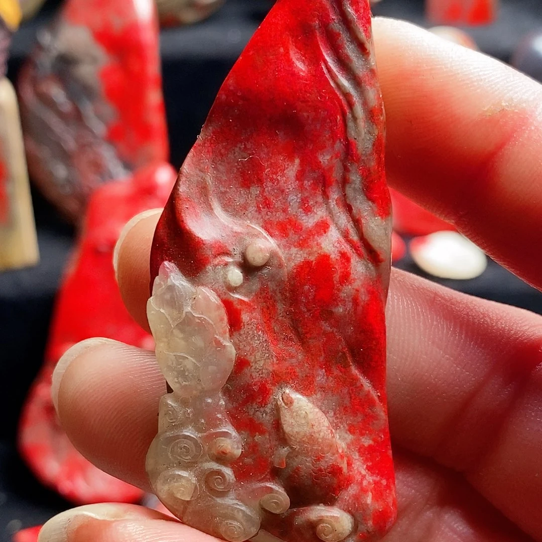 昌化石印石昌化鸡血石挂件