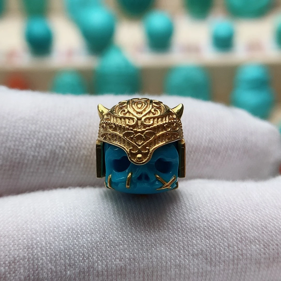 绿松石珠宝奇石18K金镶嵌