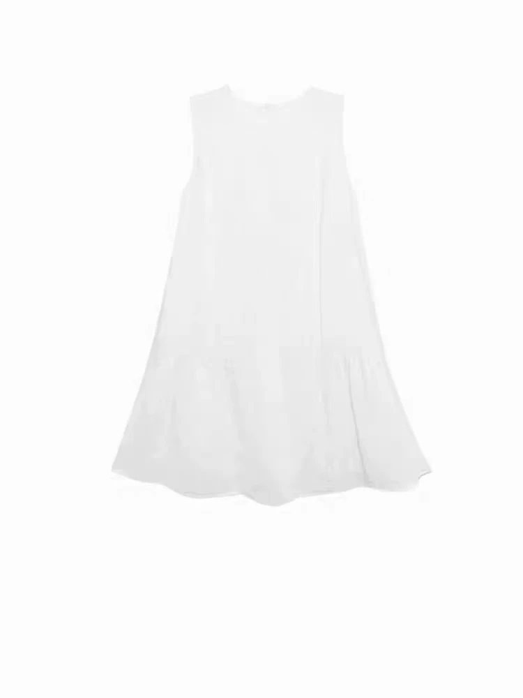 天丝亚麻无袖背心连衣裙女2025新款夏季减龄a字裙冷淡系别致裙子