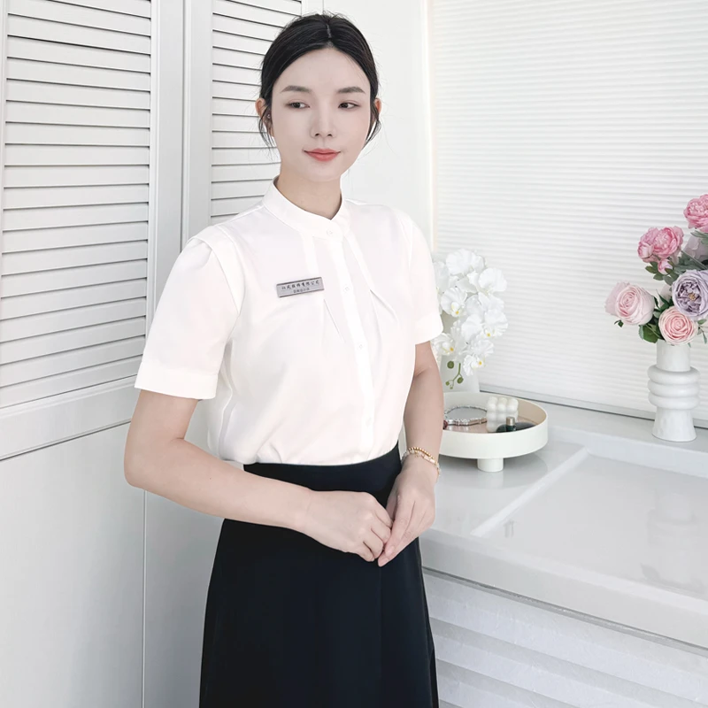 春夏新款美容院美容师工作服职业套装美甲纹绣师服务员工衣