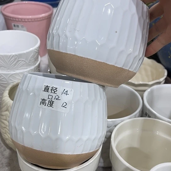 多肉绿植陶瓷花盆9.9包邮，有孔