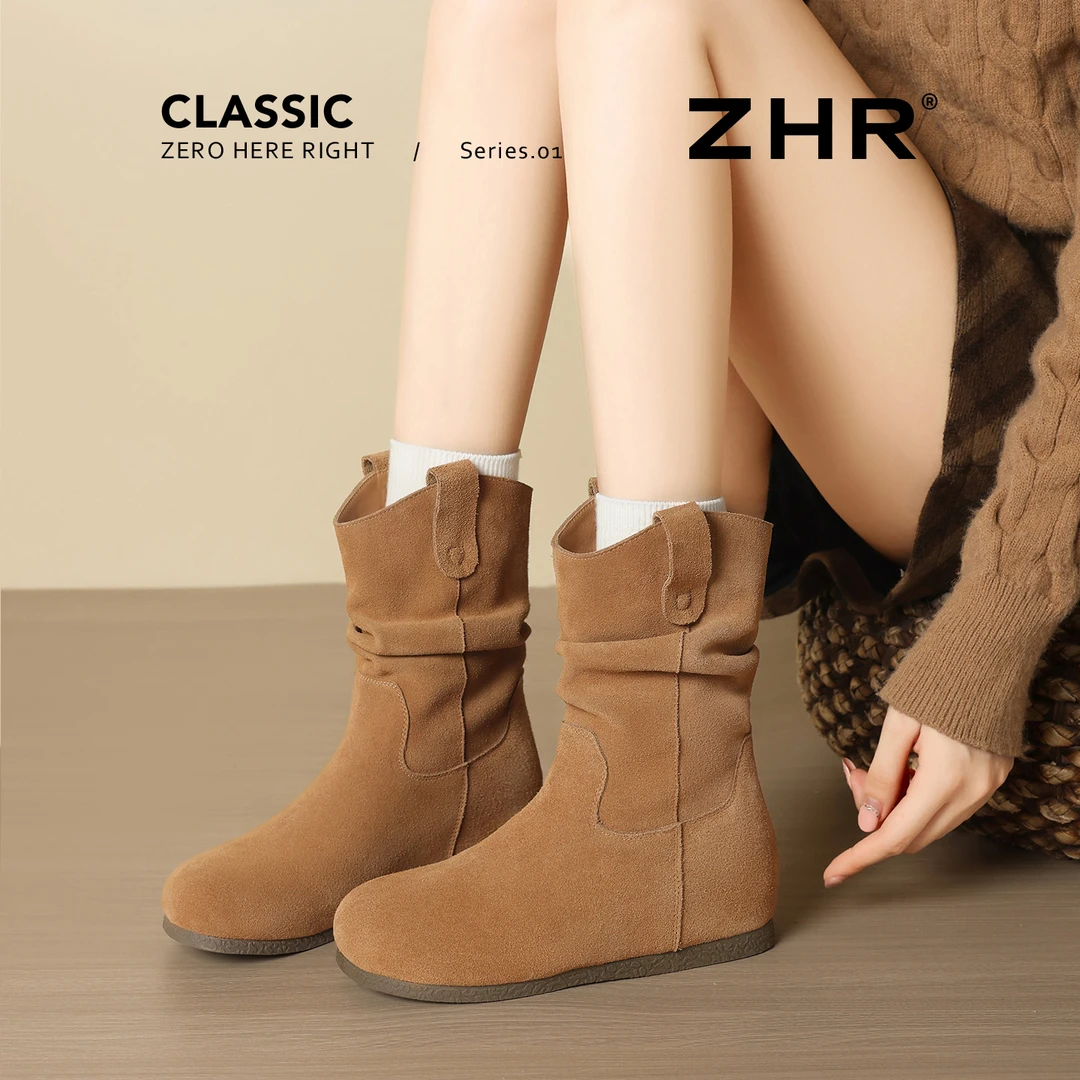 2025今年流行靴子百搭炸街短靴粗跟马丁靴堆堆靴瘦瘦靴美拉德靴子