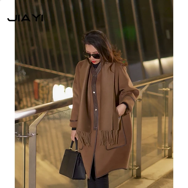 【嘉一】秋冬中长款流苏外套 JY-882191