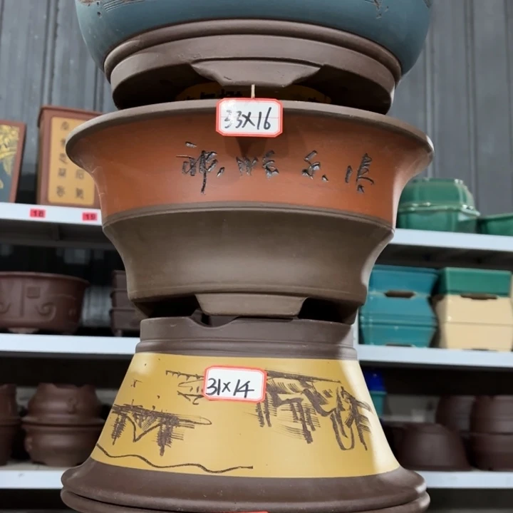 紫砂花盆    100-4。