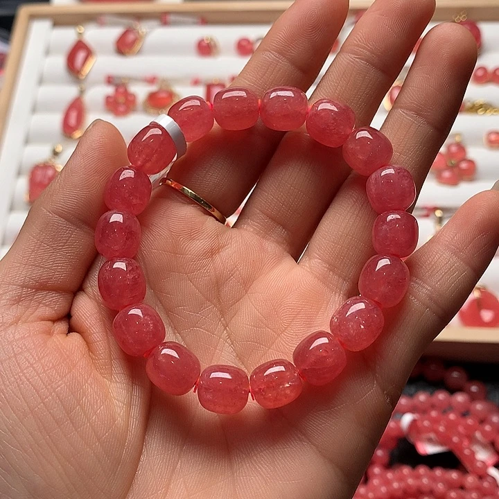 菱锰矿（红纹石）手绳未镶嵌