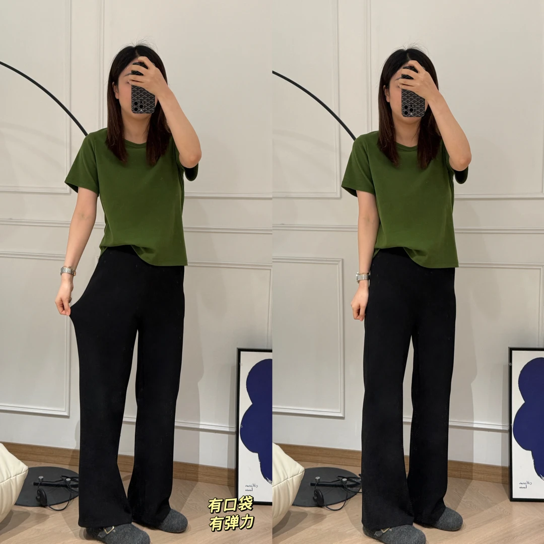 NANA【腿精玩家】加绒/不加绒超显瘦高腰微喇裤宽松有弹力!!C0184