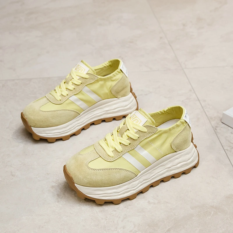 内增高厚底复古阿甘鞋女2025春夏季新款运动鞋休闲鞋德训鞋老爹鞋