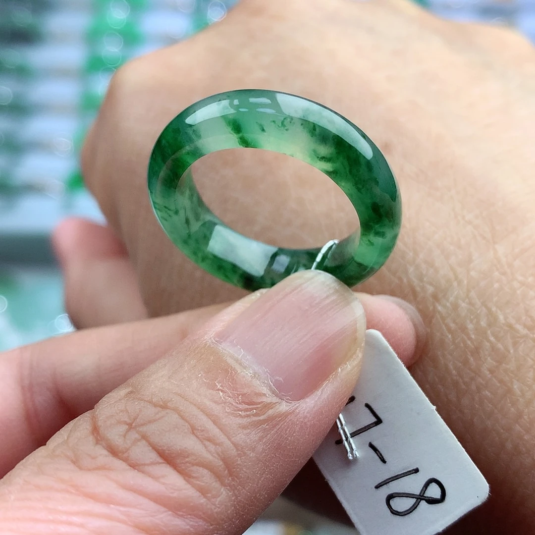 未镶嵌戒指翡翠17-18号