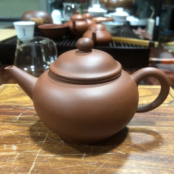 200CC左右水平壶老紫泥料独孔壶