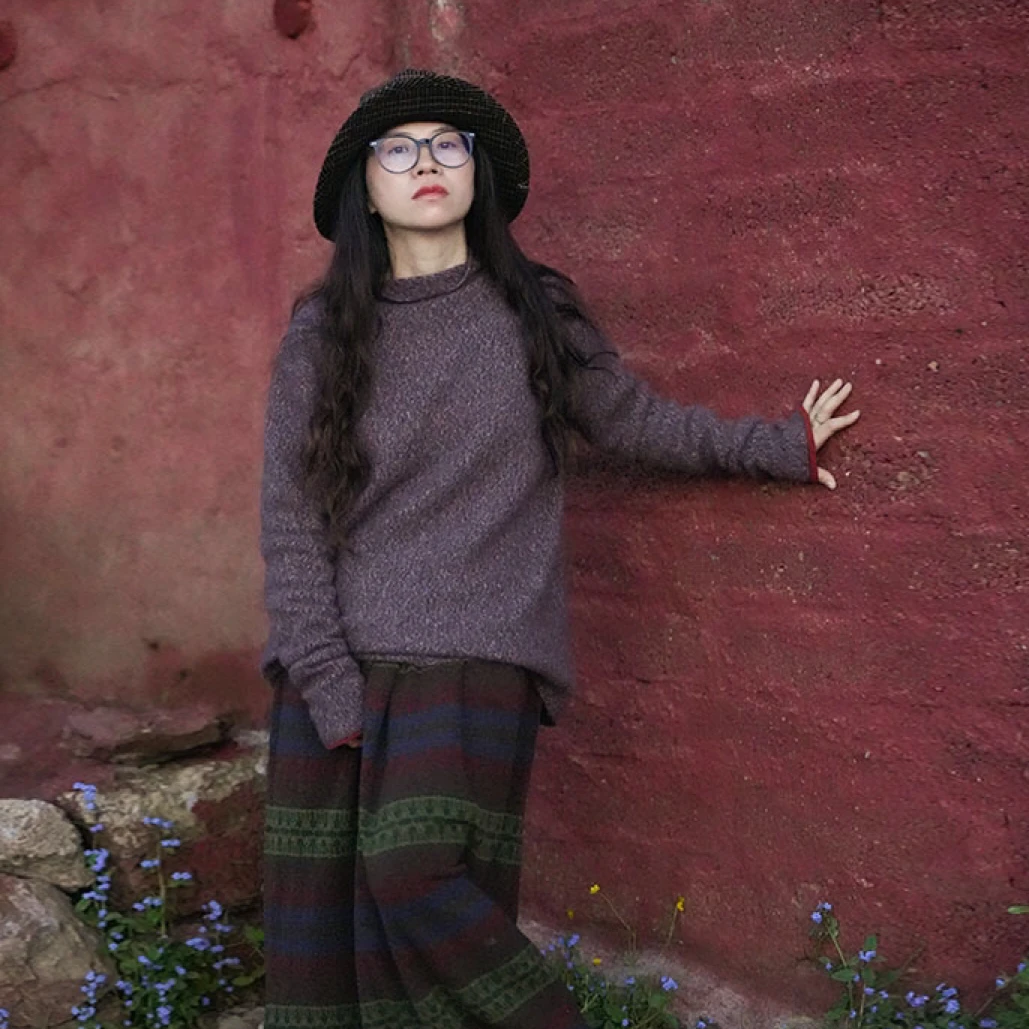 云雾里 6310#原创柔软舒适随性简约大气百搭针织上衣秋