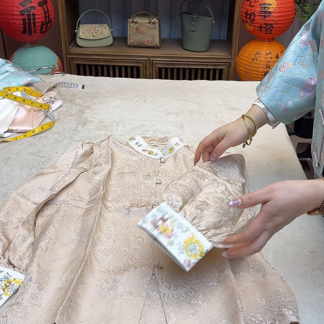 刺绣桑波段苏绣刺绣衬衫M