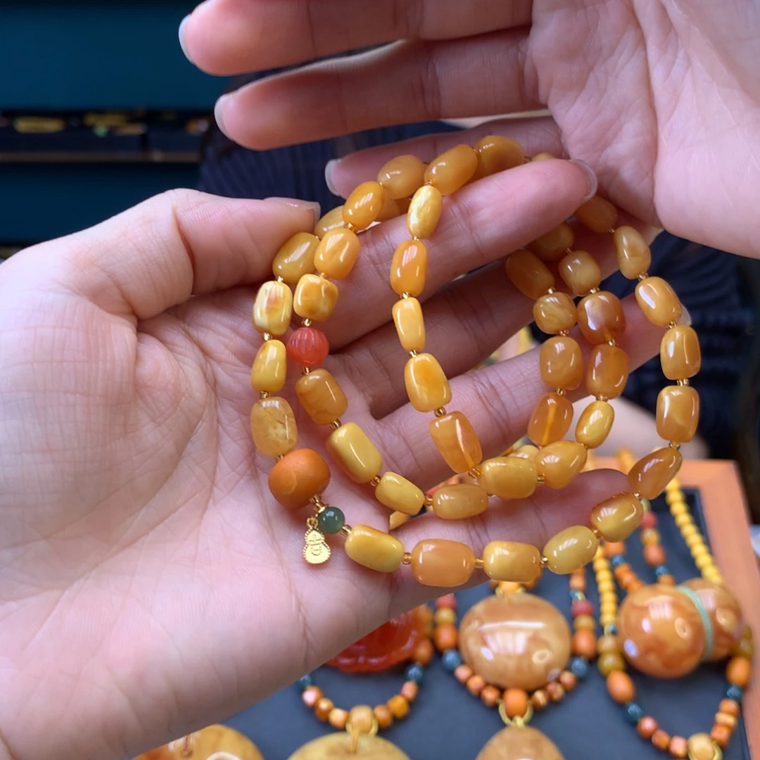 蜜蜡未镶嵌手串天然