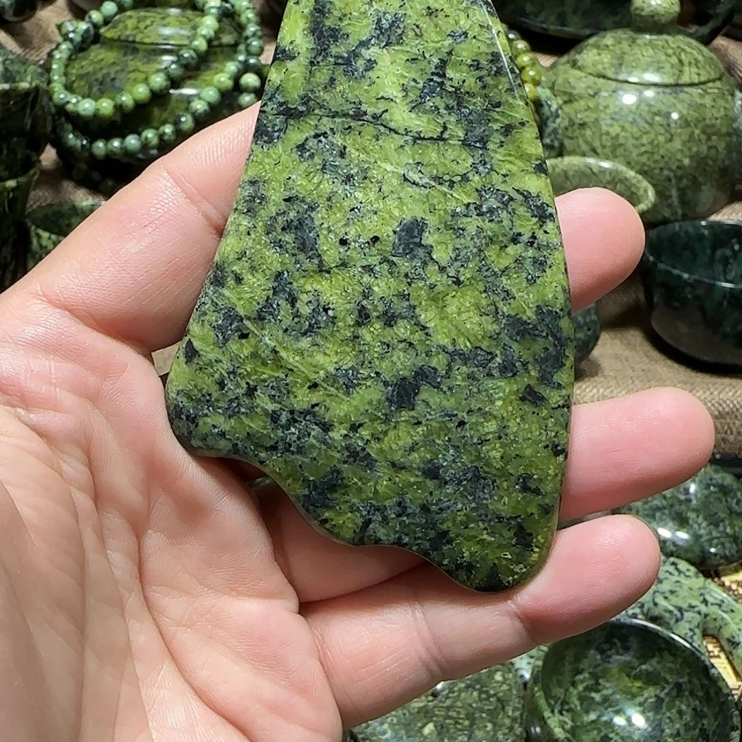 武***兰蛇纹石玉未镶嵌药王石能量养身产品