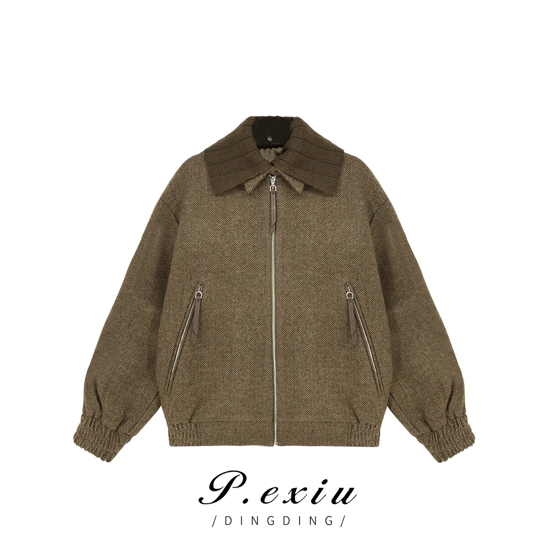 美拉德色系设计感拉链外套 K9300