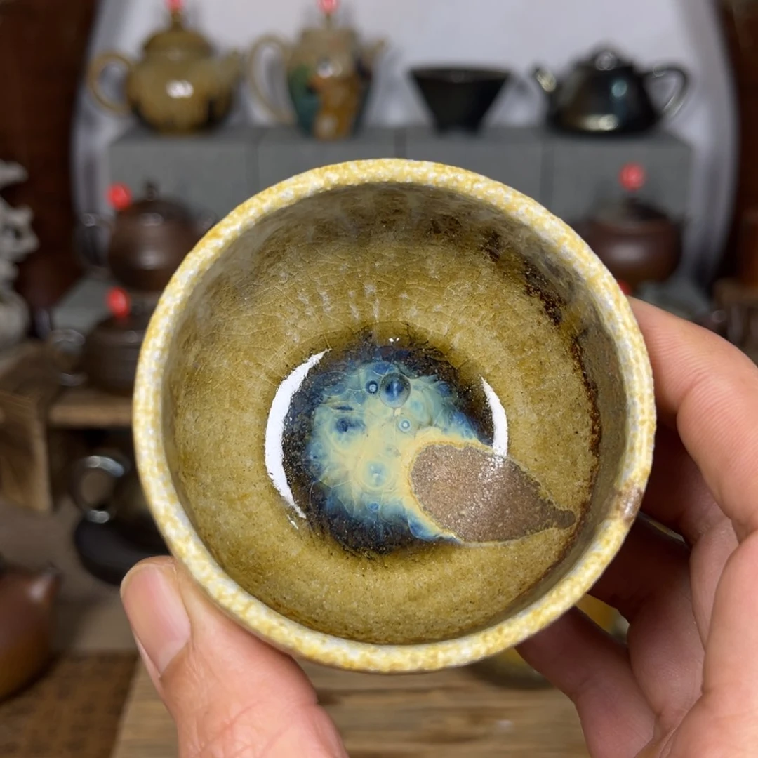 壶建水紫陶白泥柴烧杯120c c