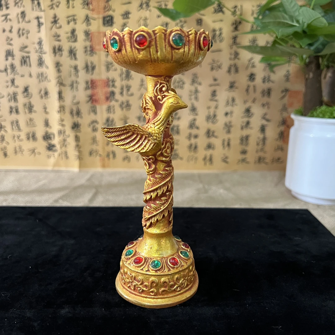 家居饰品现代工艺品BJ02精美摆件当代复古摆件凤凰多宝烛台