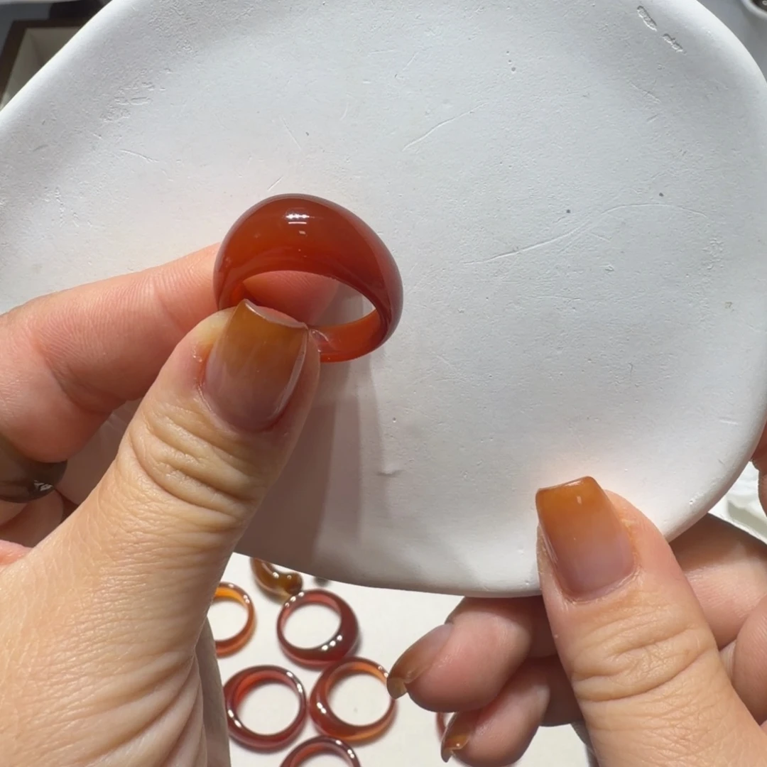 玛瑙/玉髓未镶嵌戒指港18:19