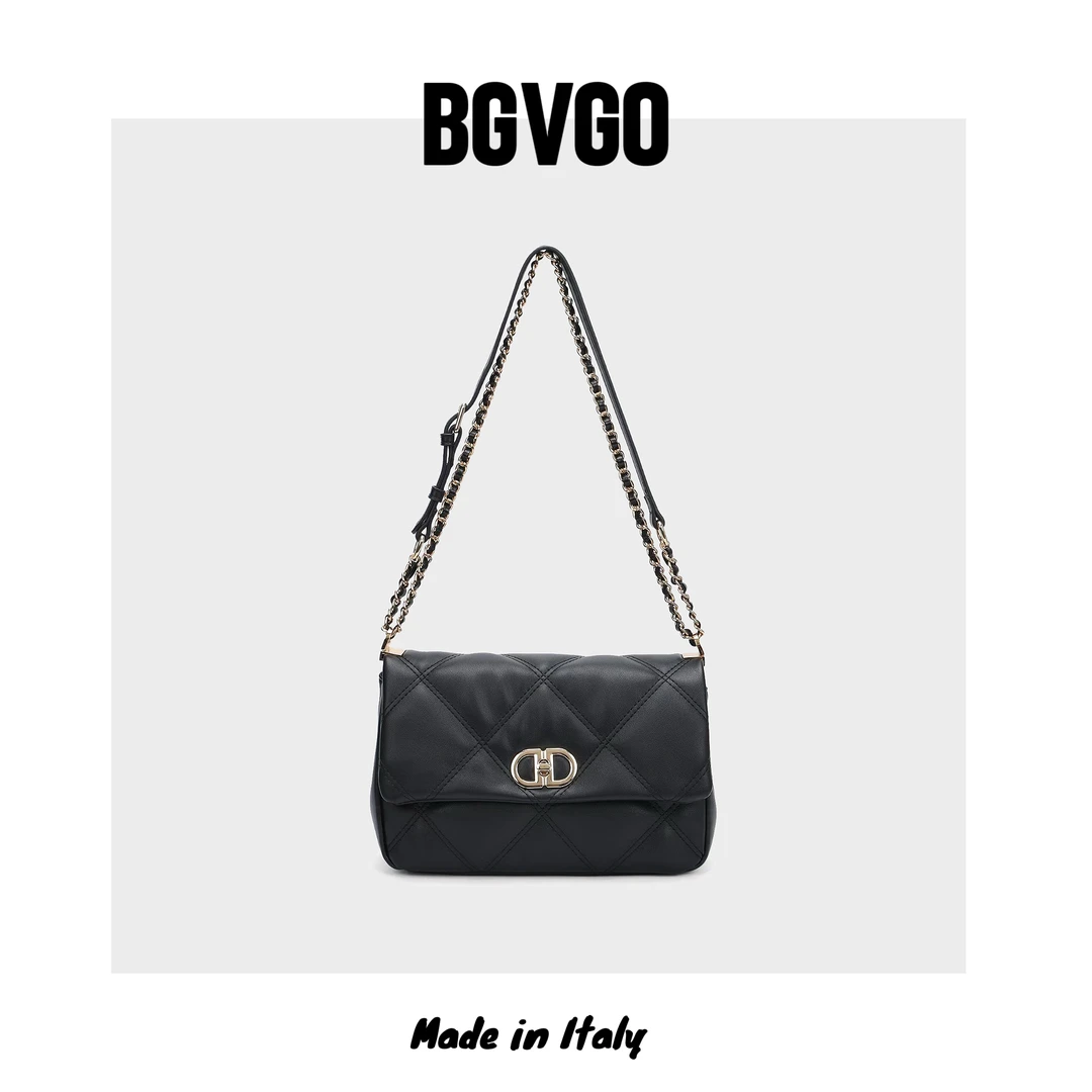 BGVGO/秋冬新款小香风时尚百搭手拎单肩包菱格斜挎包1172