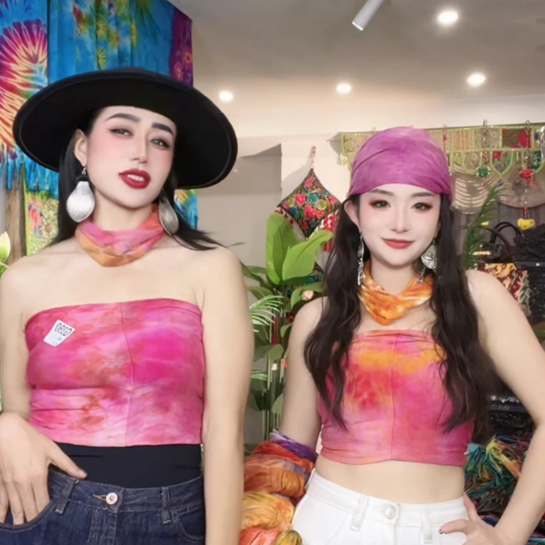 （19）尼泊尔全手工古法扎染纯棉非遗设计师文艺饰品发带